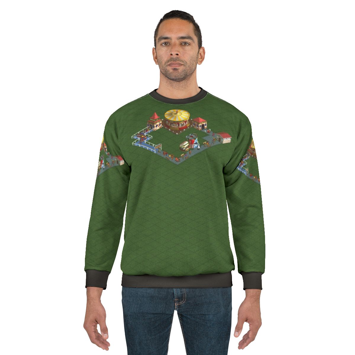 Rollercoaster Tycoon themed merry go round sweatshirt
