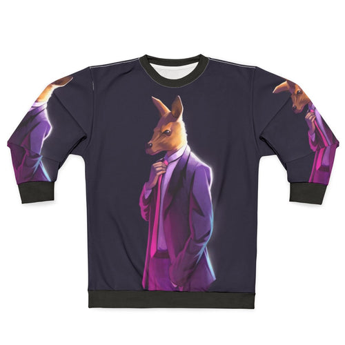 Atheist Sweatshirt with Roo in Suit and Atheism Is Unstoppable Logo