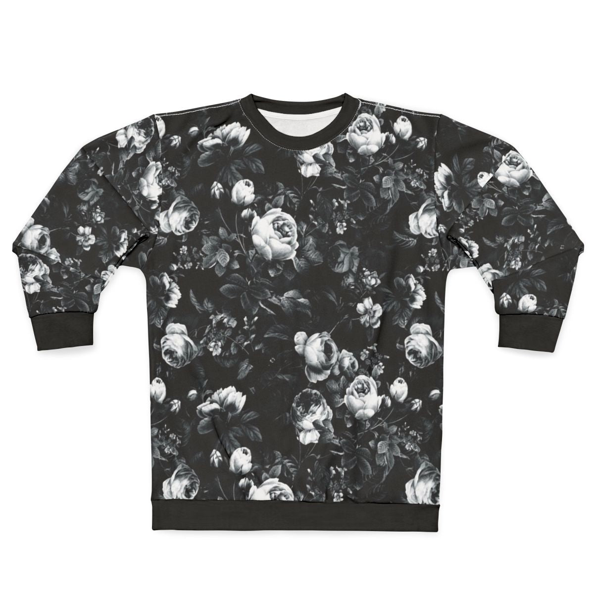 Roses Black and White Sweatshirt
