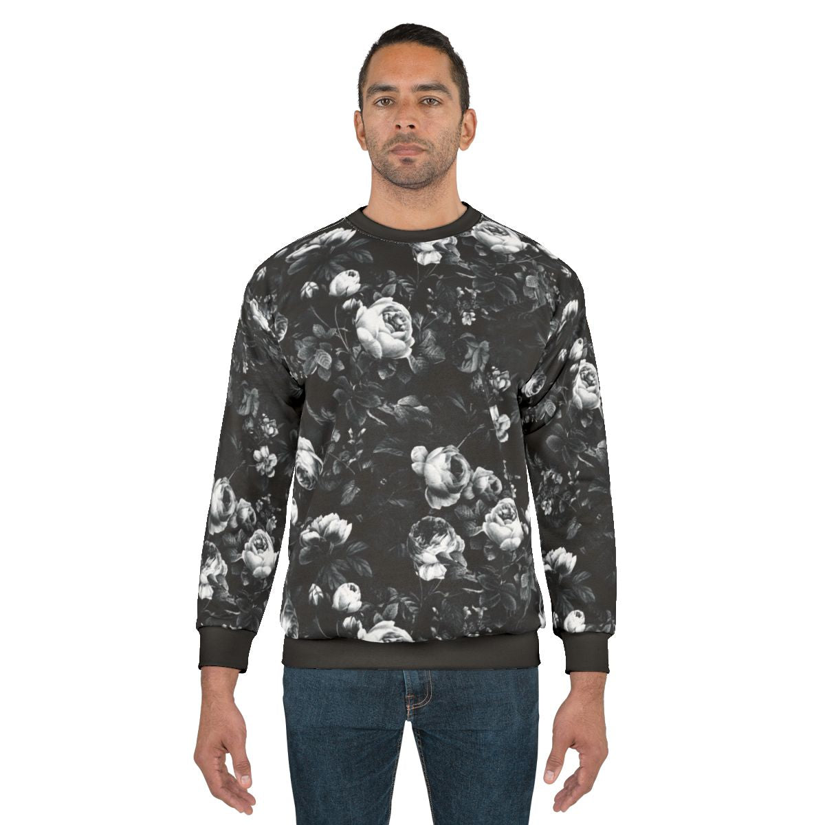 Roses Black and White Sweatshirt