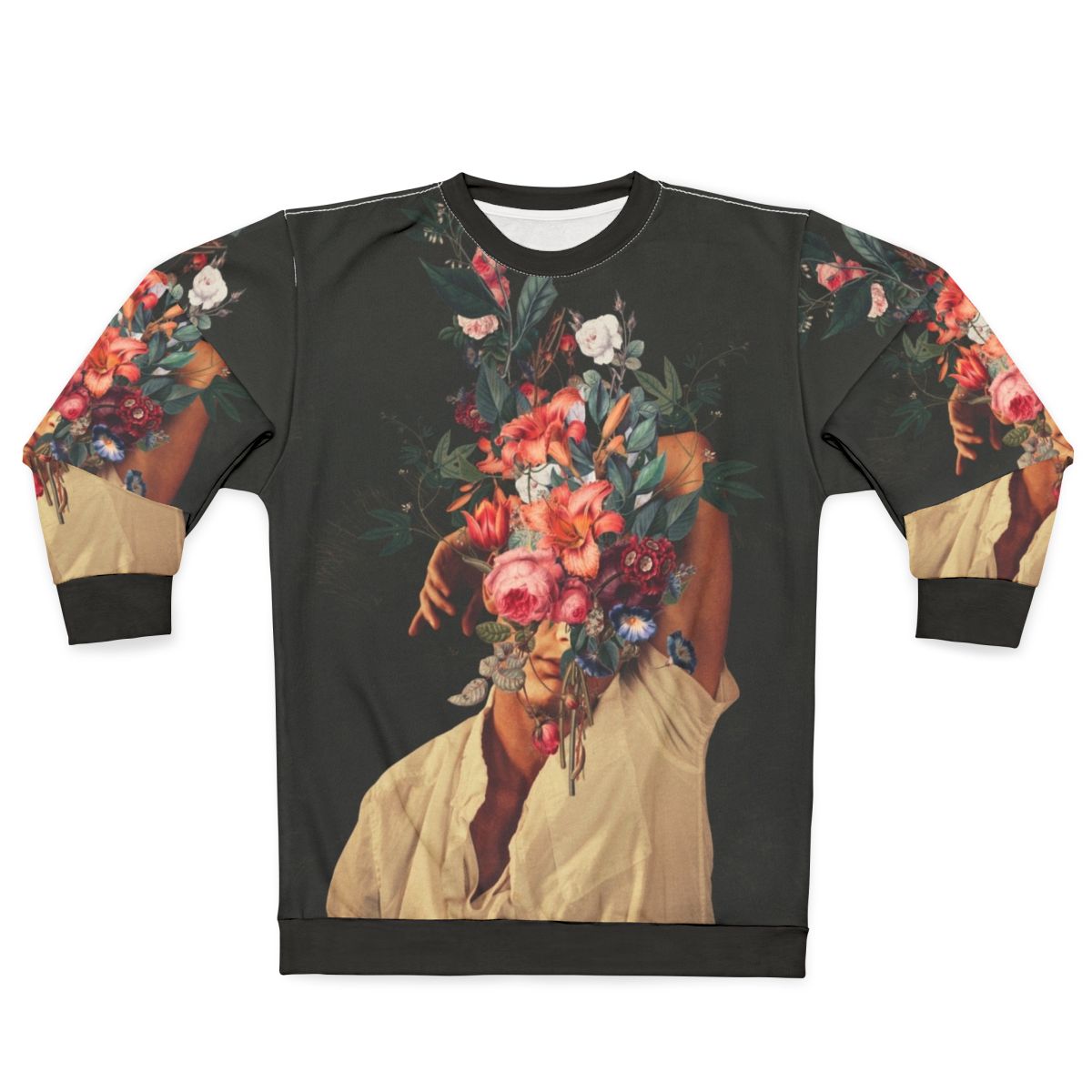 Vintage botanical roses bloomed sweatshirt