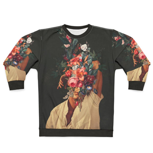 Vintage botanical roses bloomed sweatshirt