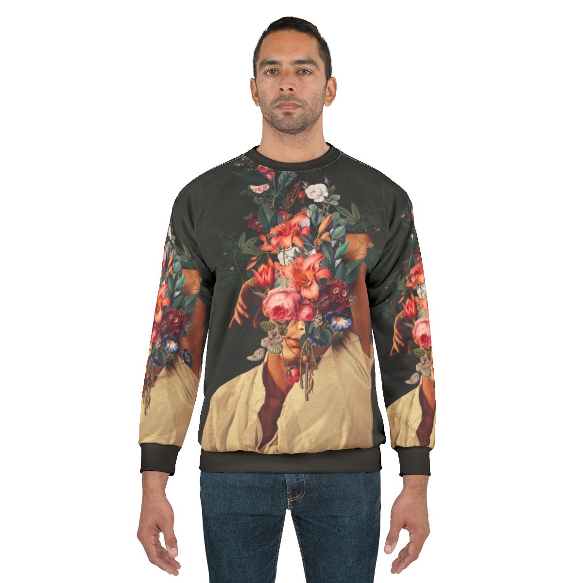 Vintage botanical roses bloomed sweatshirt