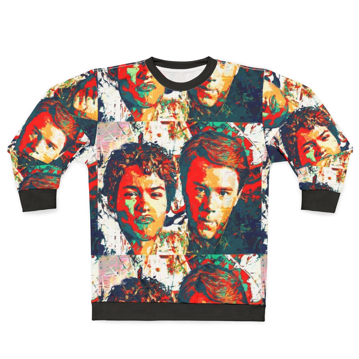 Colorful Royals Painted Sweatshirt featuring faces from the Netflix series Young Royals