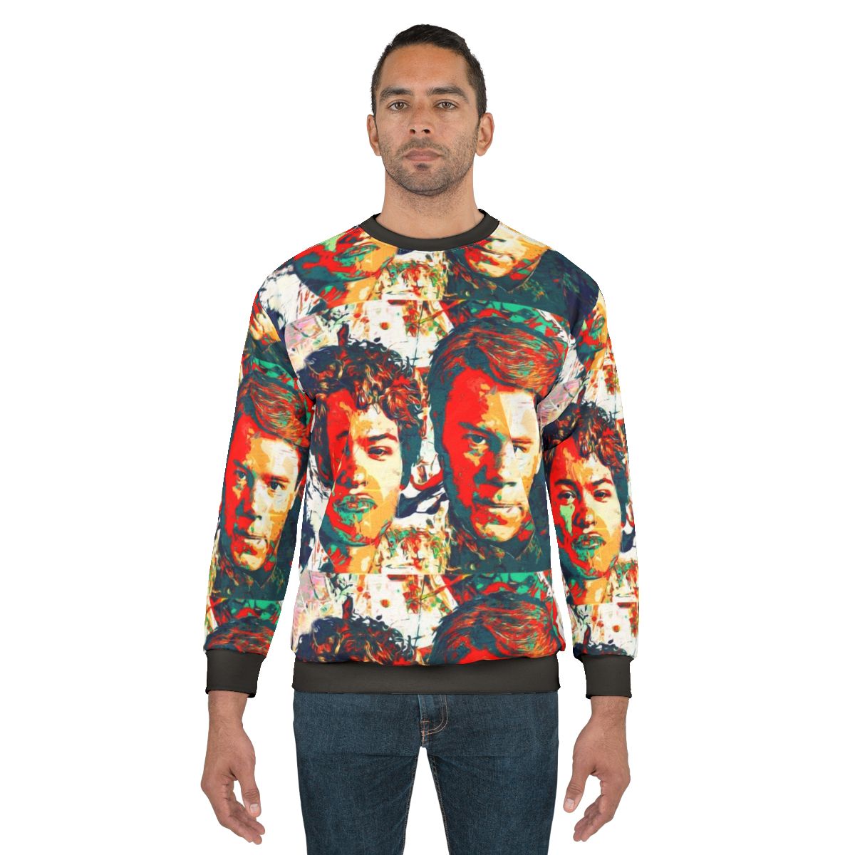 Colorful Royals Painted Sweatshirt featuring faces from the Netflix series Young Royals