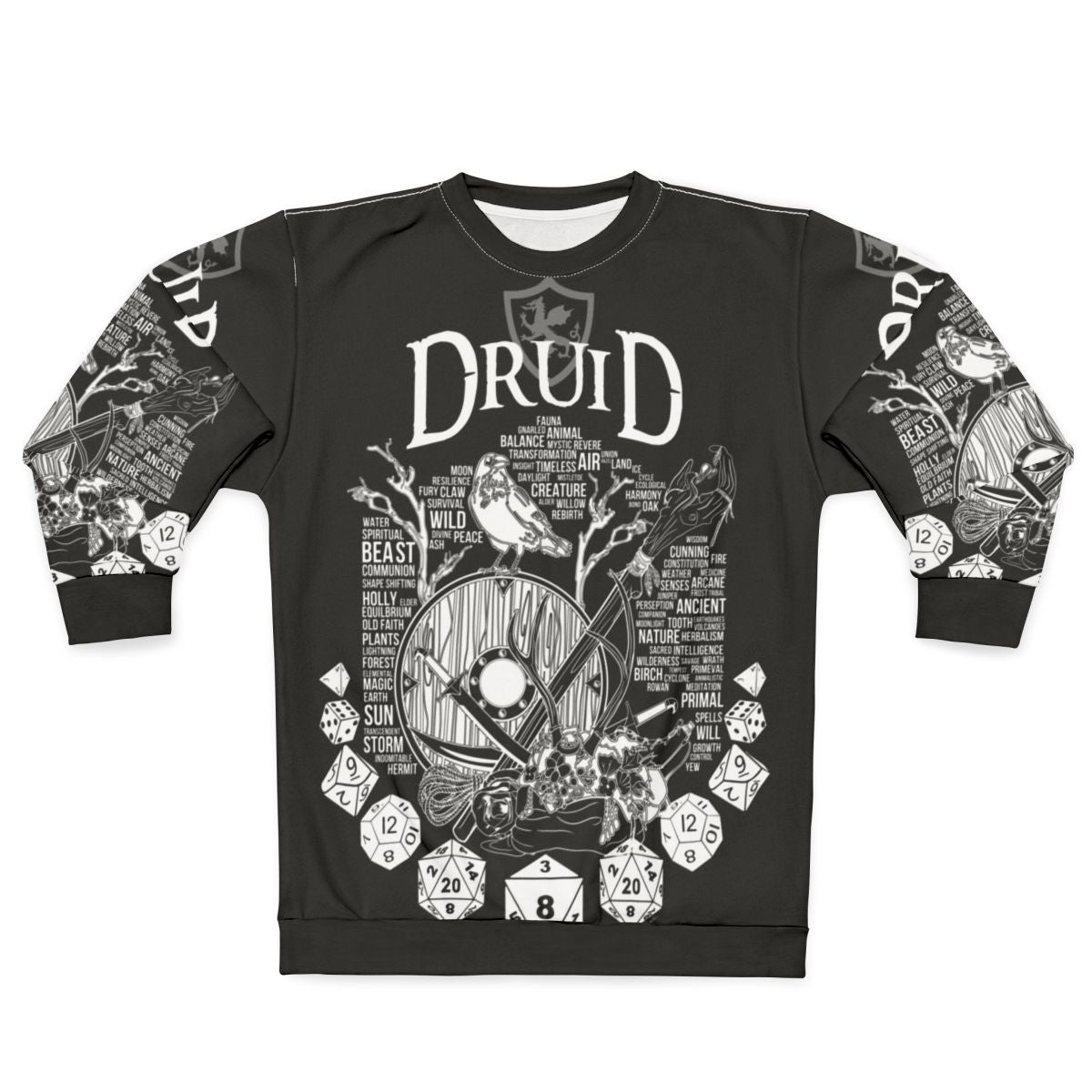 Druid RPG Class Series White Sweatshirt