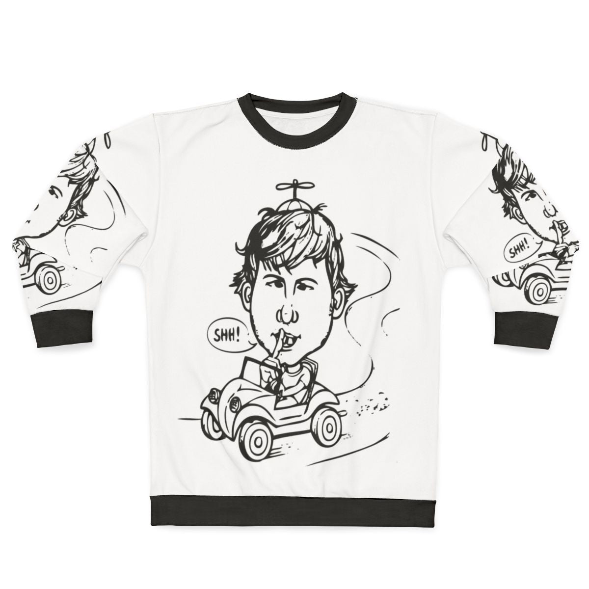 Rude man who shushes please call graphic on a sweatshirt