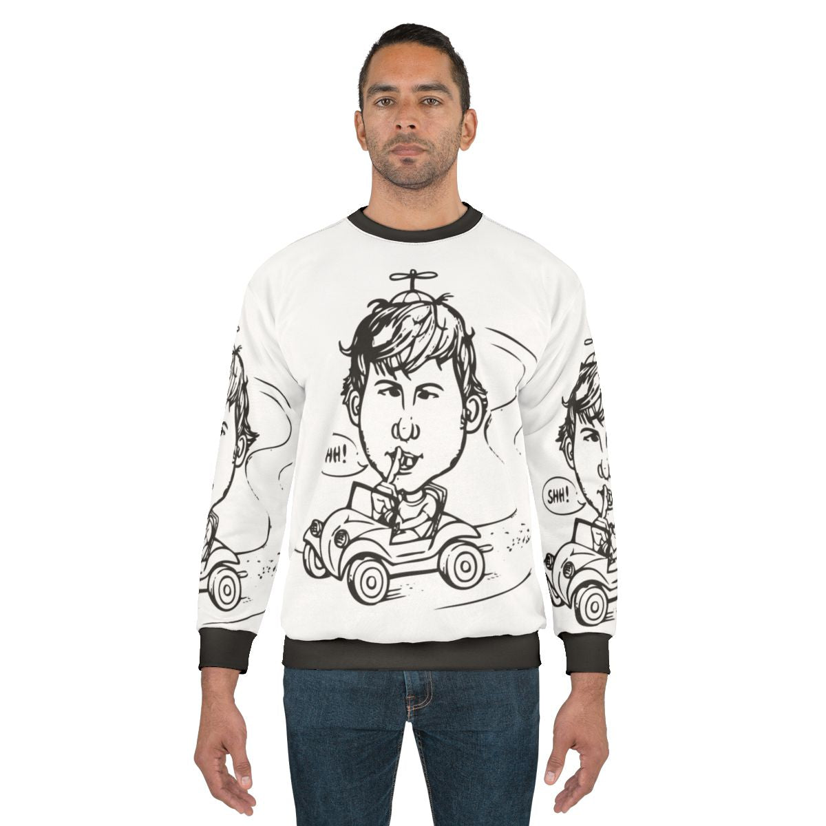 Rude man who shushes please call graphic on a sweatshirt