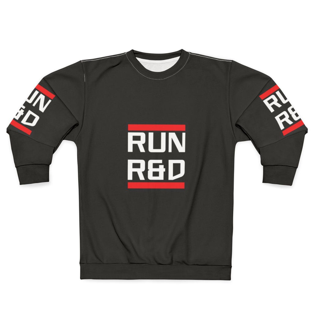 Cyberpunk Run R D Sweatshirt with Netrunner Gaming Theme