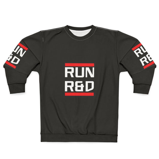 Cyberpunk Run R D Sweatshirt with Netrunner Gaming Theme