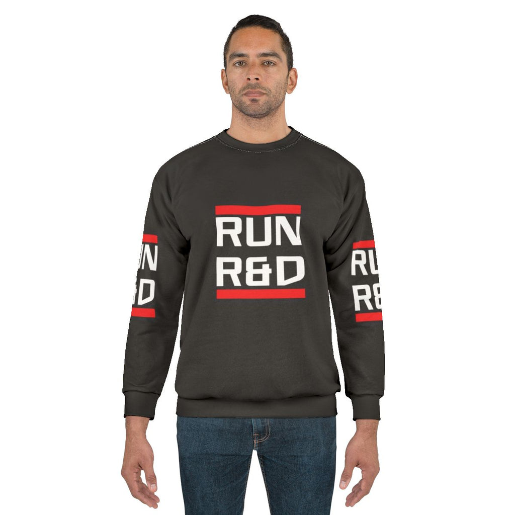 Cyberpunk Run R D Sweatshirt with Netrunner Gaming Theme