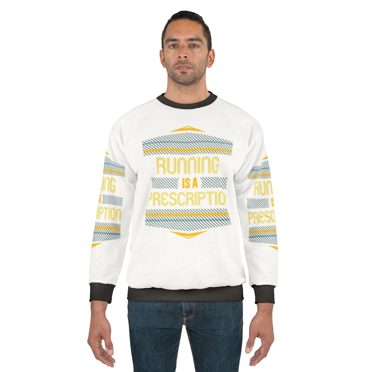 Fitness enthusiast wearing a running sweatshirt