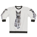 Adorable Russian Blue Cat Kitten Wearing Cozy Sweatshirt