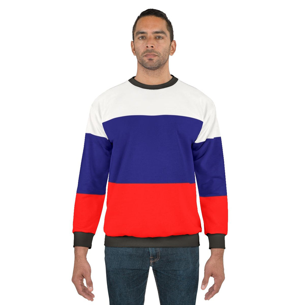 Russian flag sweatshirt featuring the tricolor design