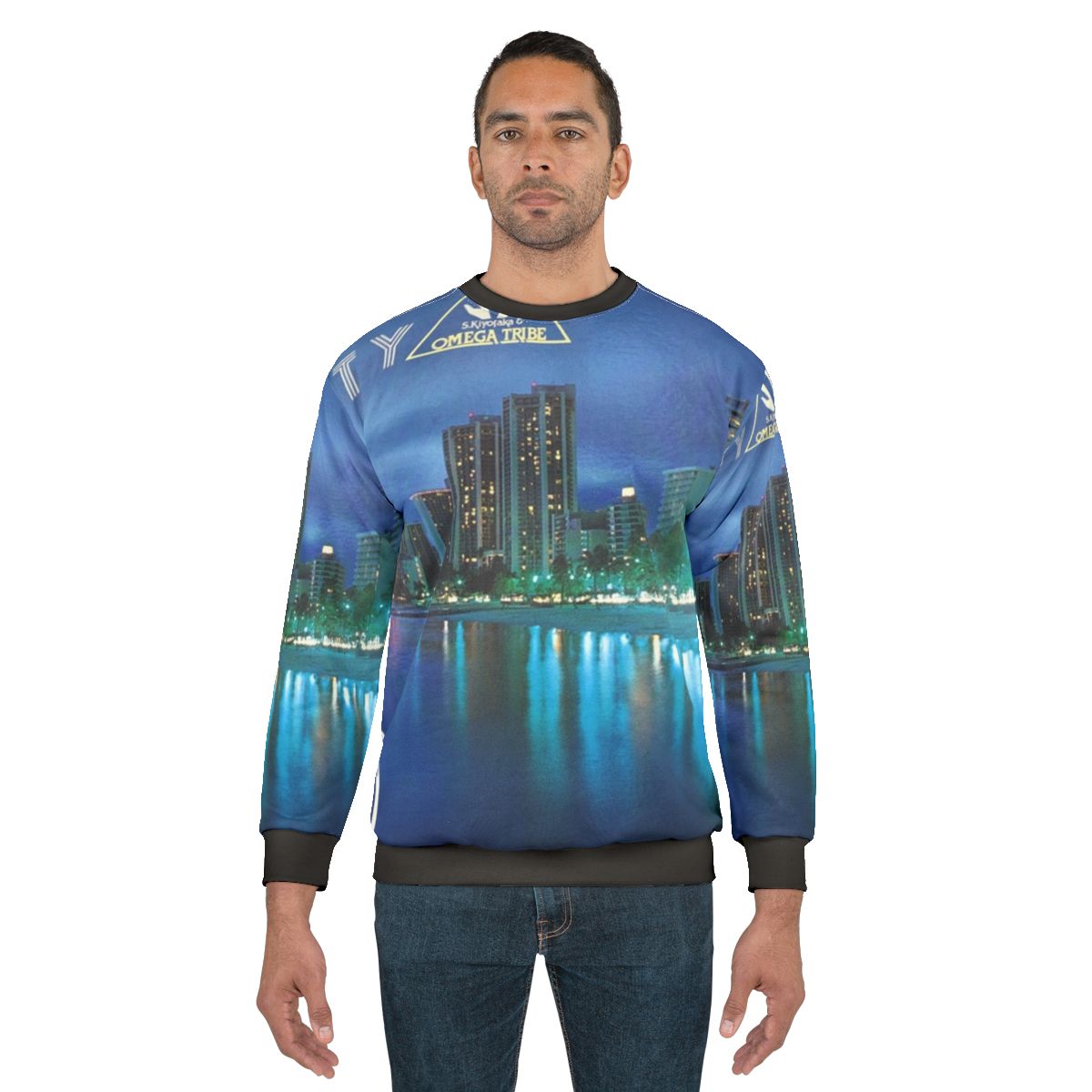 S Kiyotaka Omega Tribe Aqua City 1983 Sweatshirt - Music Album Cover Inspired