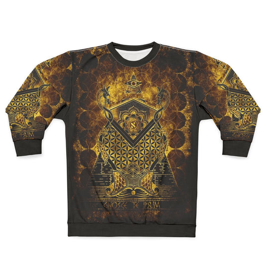 Sacred geometry spiritual sweatshirt with mandala design