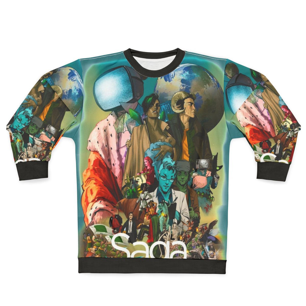 Saga comic characters geek sweatshirt