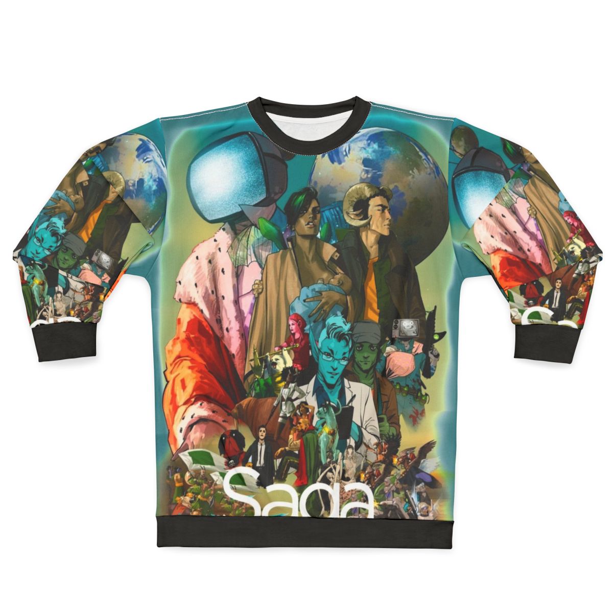 Saga comic characters geek sweatshirt