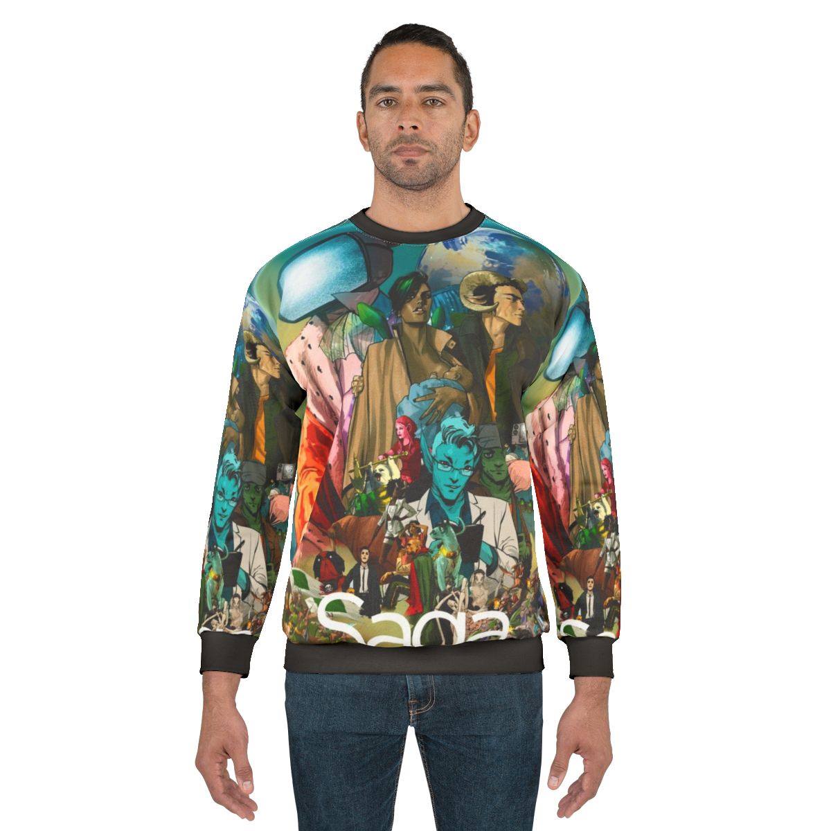 Saga comic characters geek sweatshirt