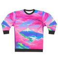 Sakura landscape Japanese sweatshirt with vibrant cherry blossoms and Mt. Fuji