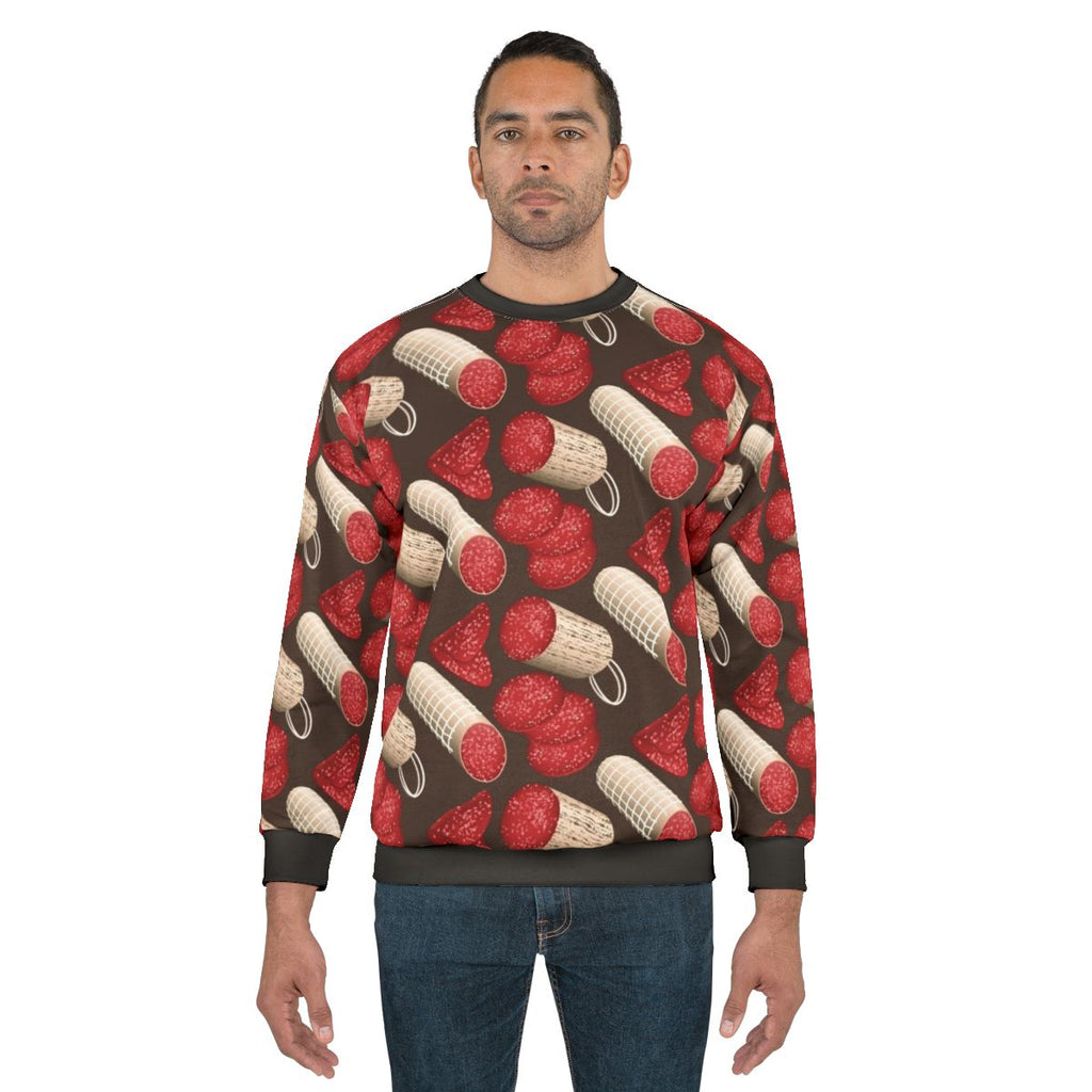 Salami time sweatshirt with a vector pattern design