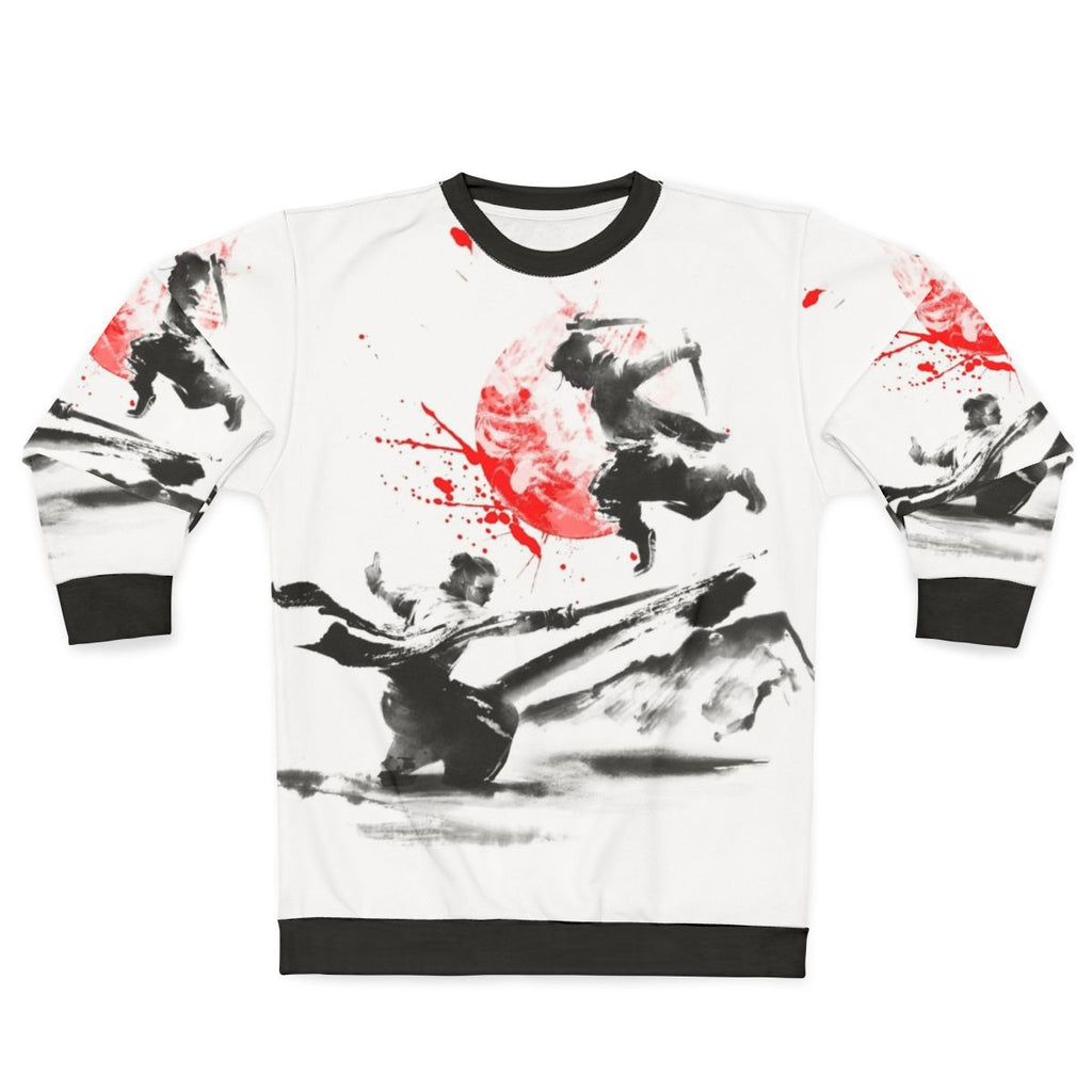 Samurai Duel Sweatshirt with Japanese Martial Arts Imagery
