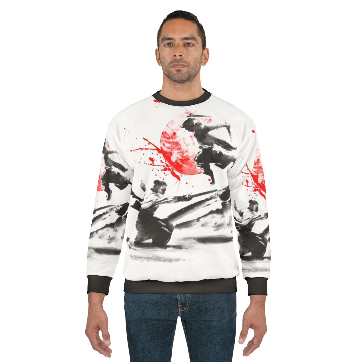 Samurai Duel Sweatshirt with Japanese Martial Arts Imagery