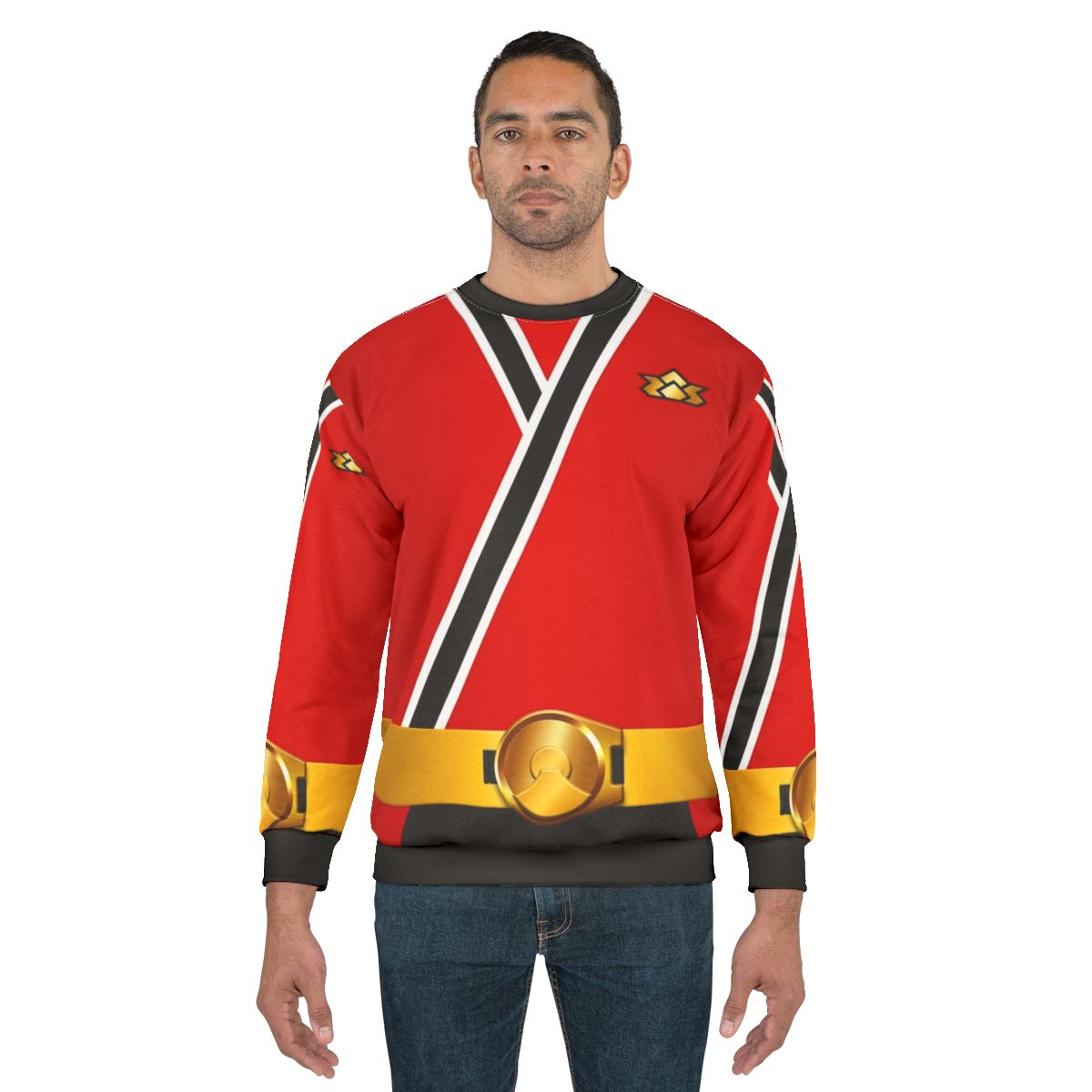 Samurai Red Sweatshirt with Anime Inspired Design