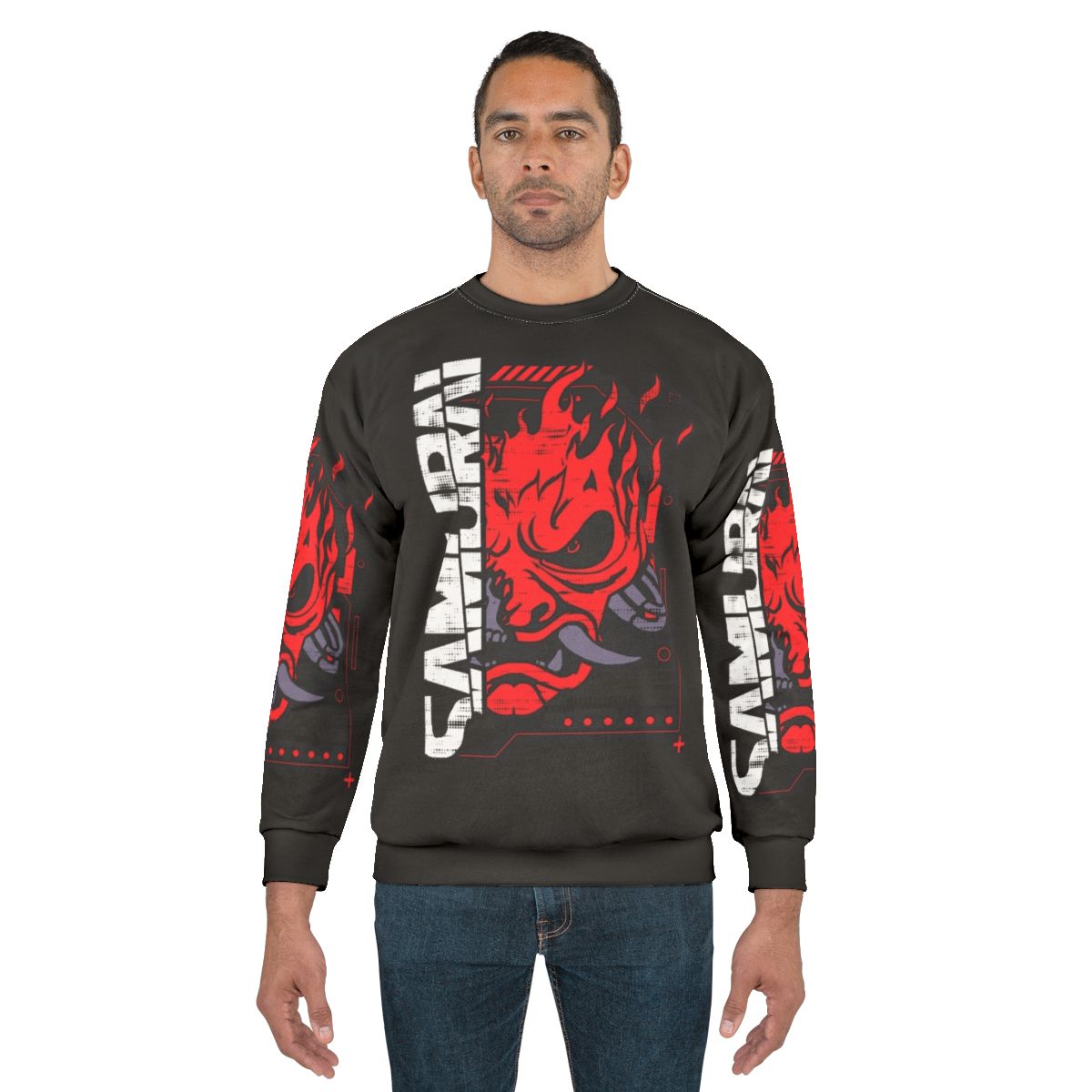 Samurai cyberpunk rock band sweatshirt