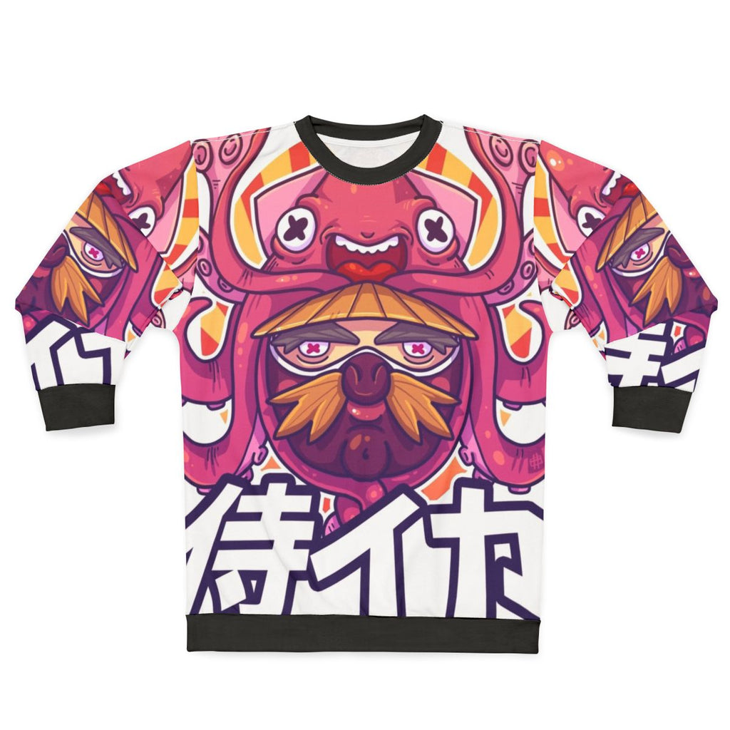 Samurai Squid Sweatshirt - Anime-Inspired Cartoon Superhero Design