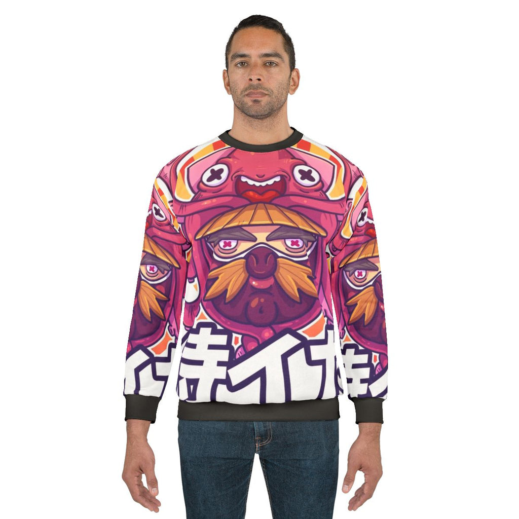 Samurai Squid Sweatshirt - Anime-Inspired Cartoon Superhero Design