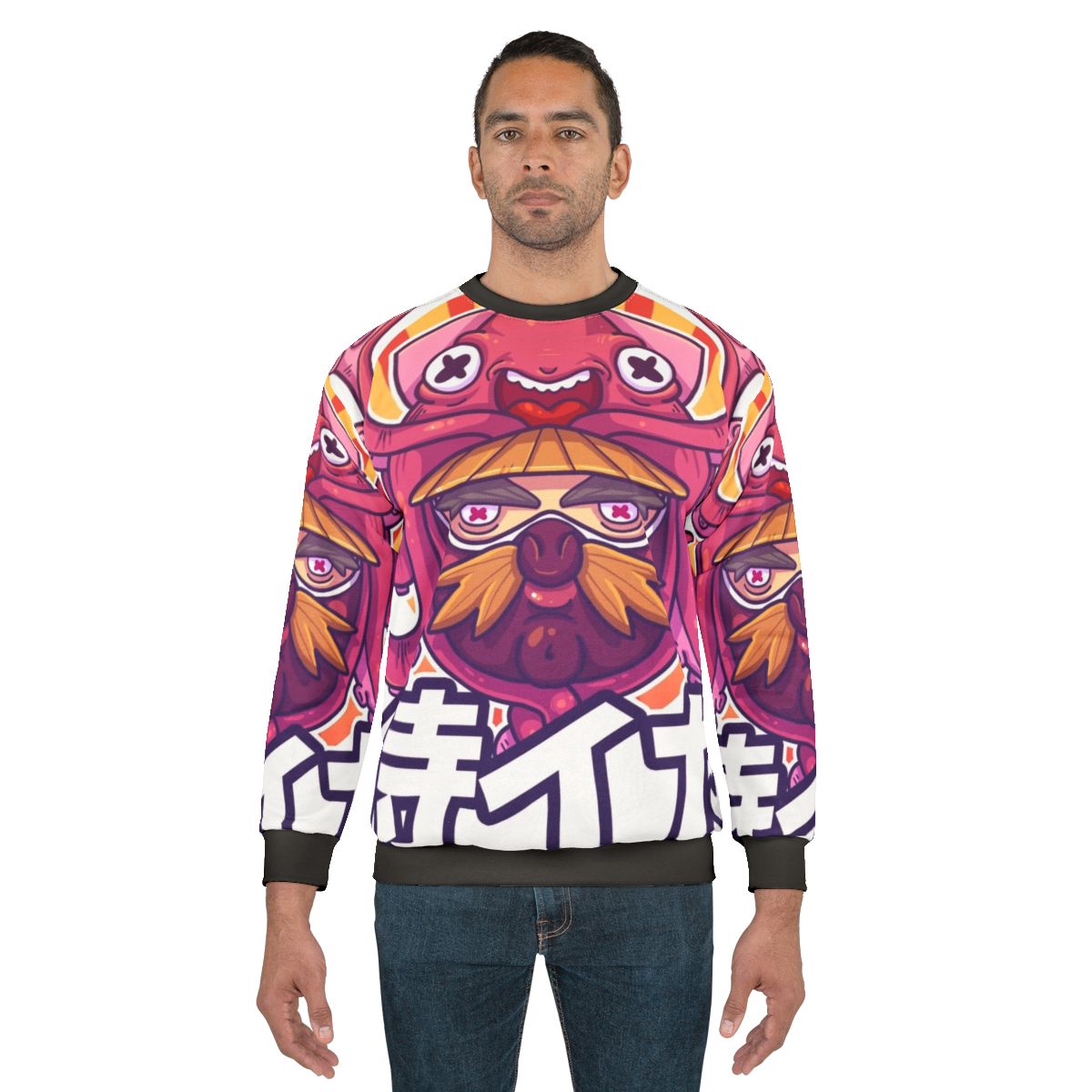 Samurai Squid Sweatshirt - Anime-Inspired Cartoon Superhero Design