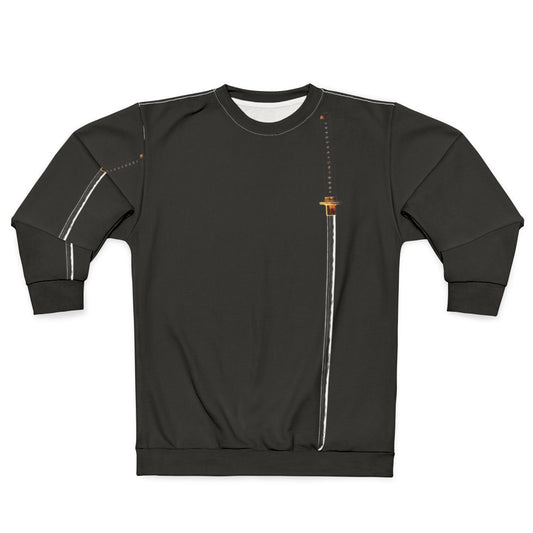 Samurai katana sweatshirt with Japanese warrior design