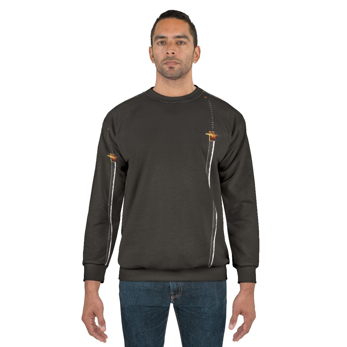 Samurai katana sweatshirt with Japanese warrior design