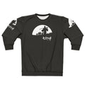 Samurai silhouette against a full moon, Japanese art and anime inspired sweatshirt