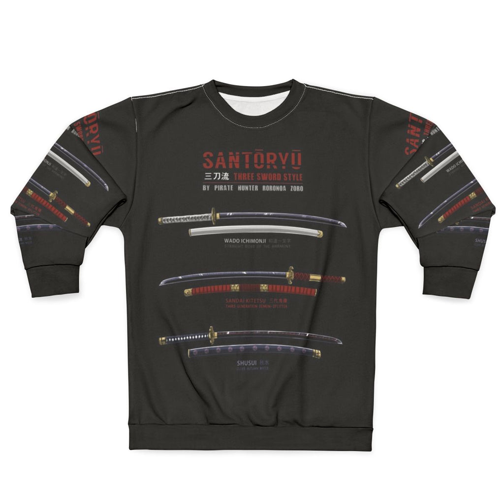 Zoro's Santoryu Katana Swords One Piece Anime Sweatshirt