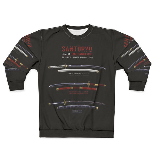 Zoro's Santoryu Katana Swords One Piece Anime Sweatshirt