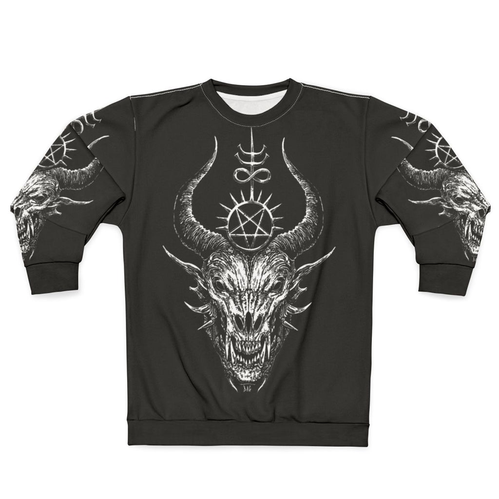 Satanic demon sweatshirt with dark gothic design