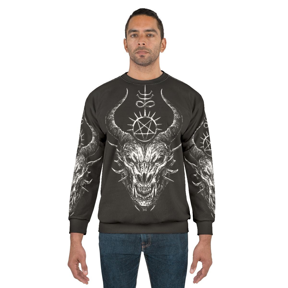 Satanic demon sweatshirt with dark gothic design