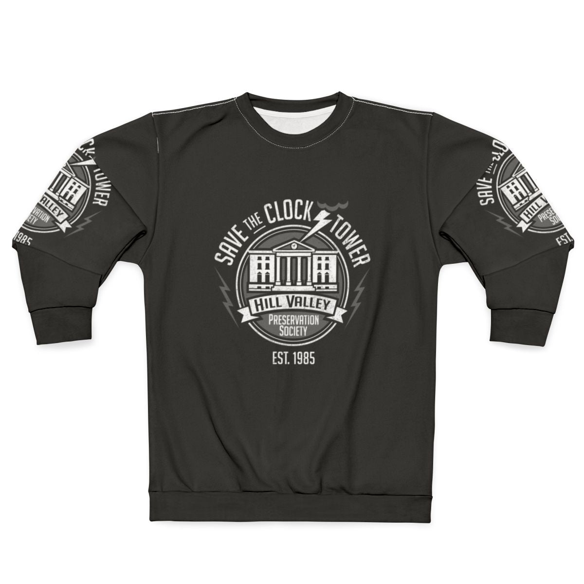 Save The Clock Tower BTTF Sweatshirt with Back To The Future Logo
