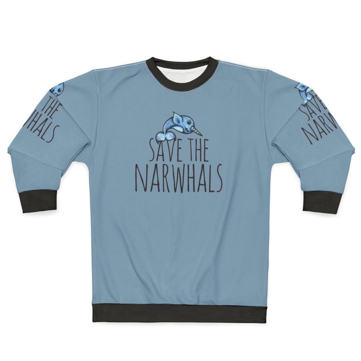 Save The Narwhals Sweatshirt featuring a cute narwhal design
