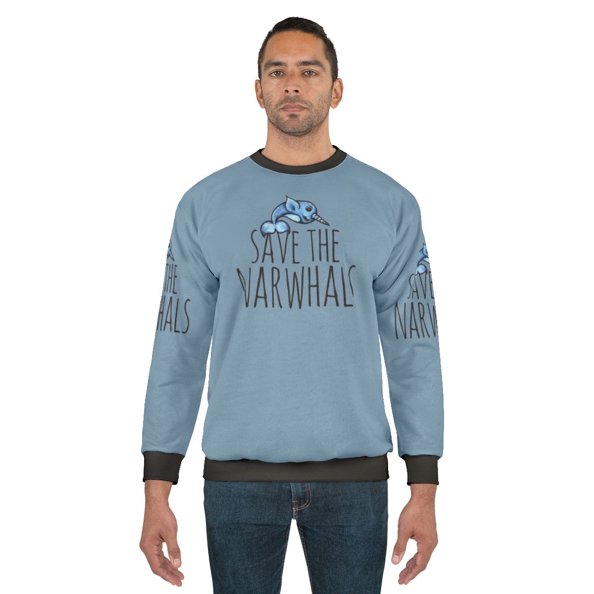 Save The Narwhals Sweatshirt featuring a cute narwhal design