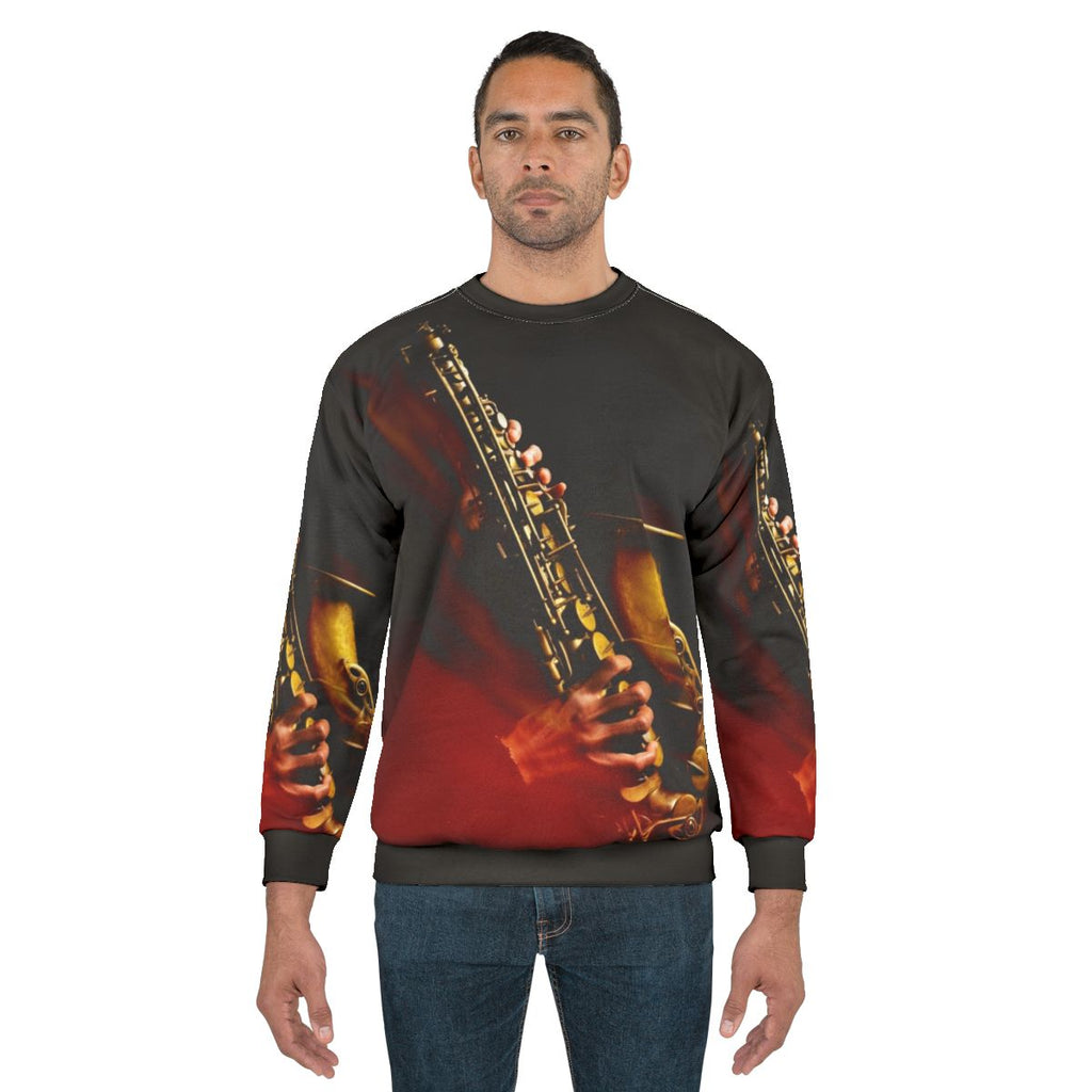 Saxophone Alto Sweatshirt with Flame Red Design