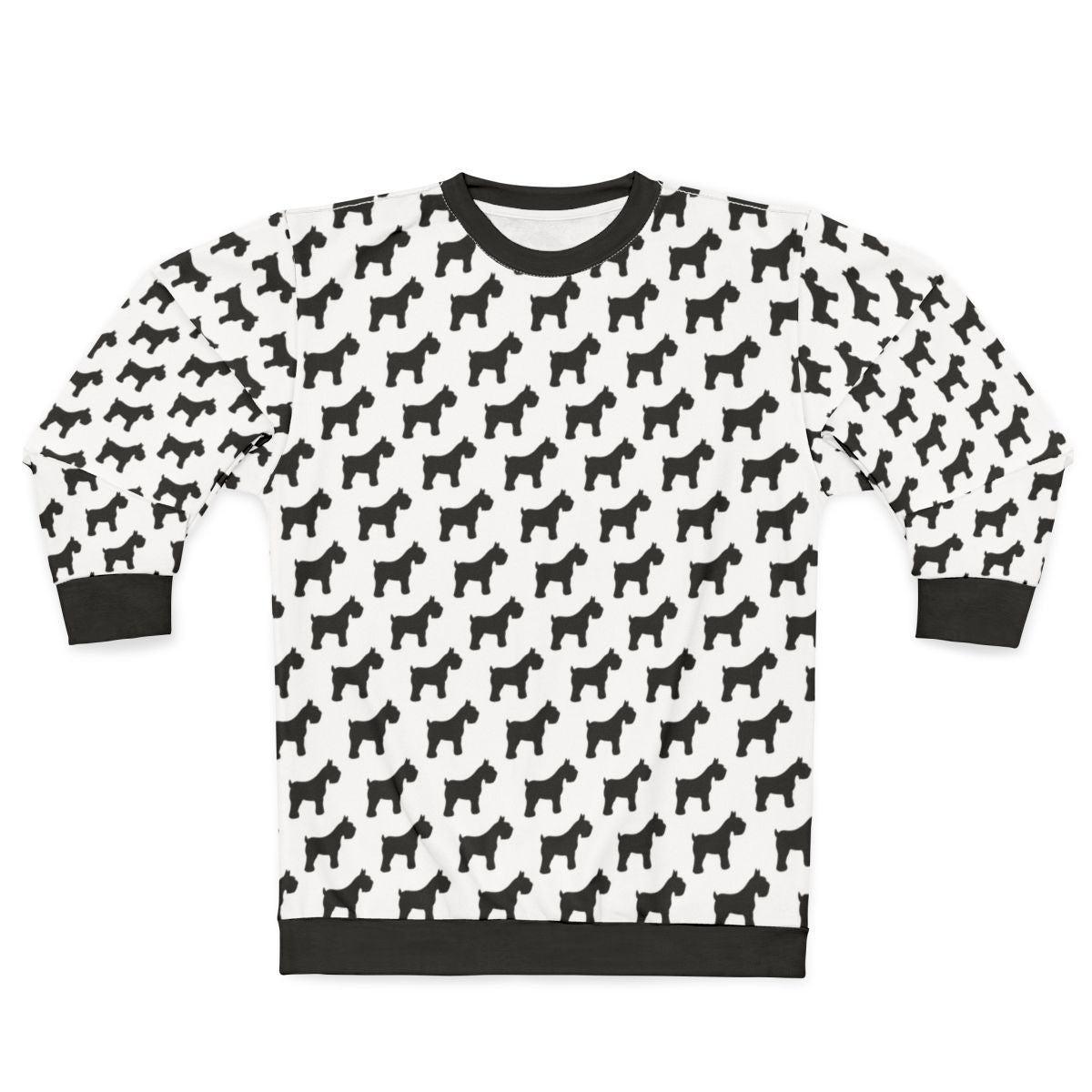 Schnauzer Sweatshirt with Houndstooth Pattern