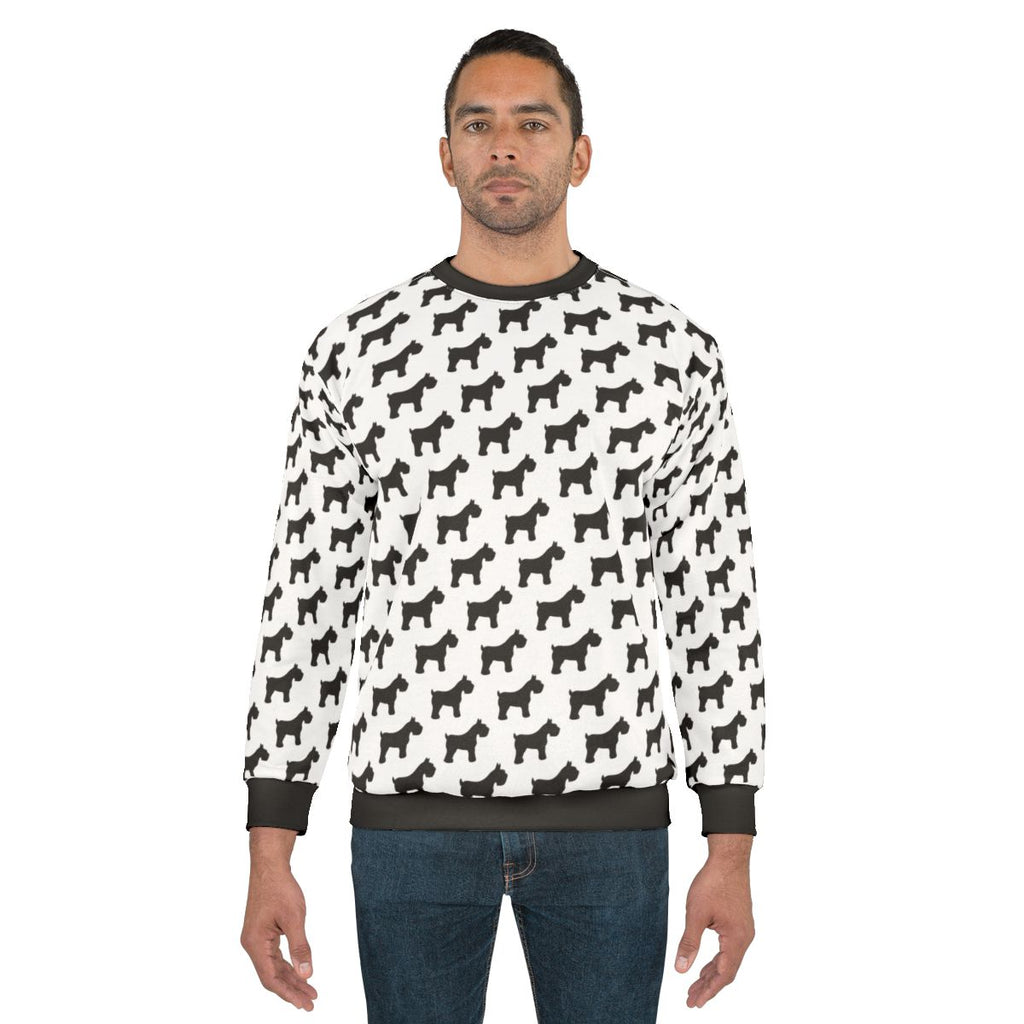 Schnauzer Sweatshirt with Houndstooth Pattern
