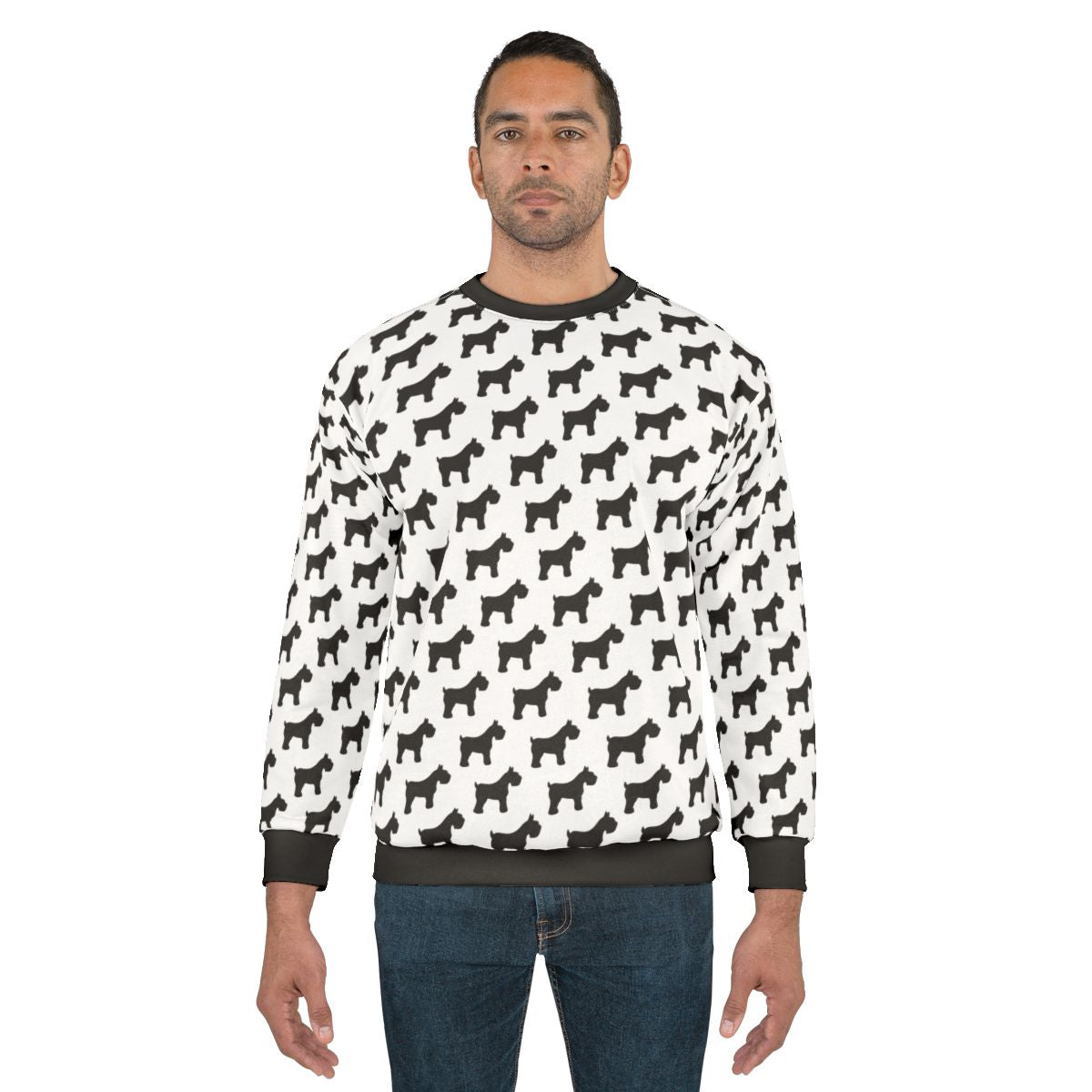 Schnauzer Sweatshirt with Houndstooth Pattern