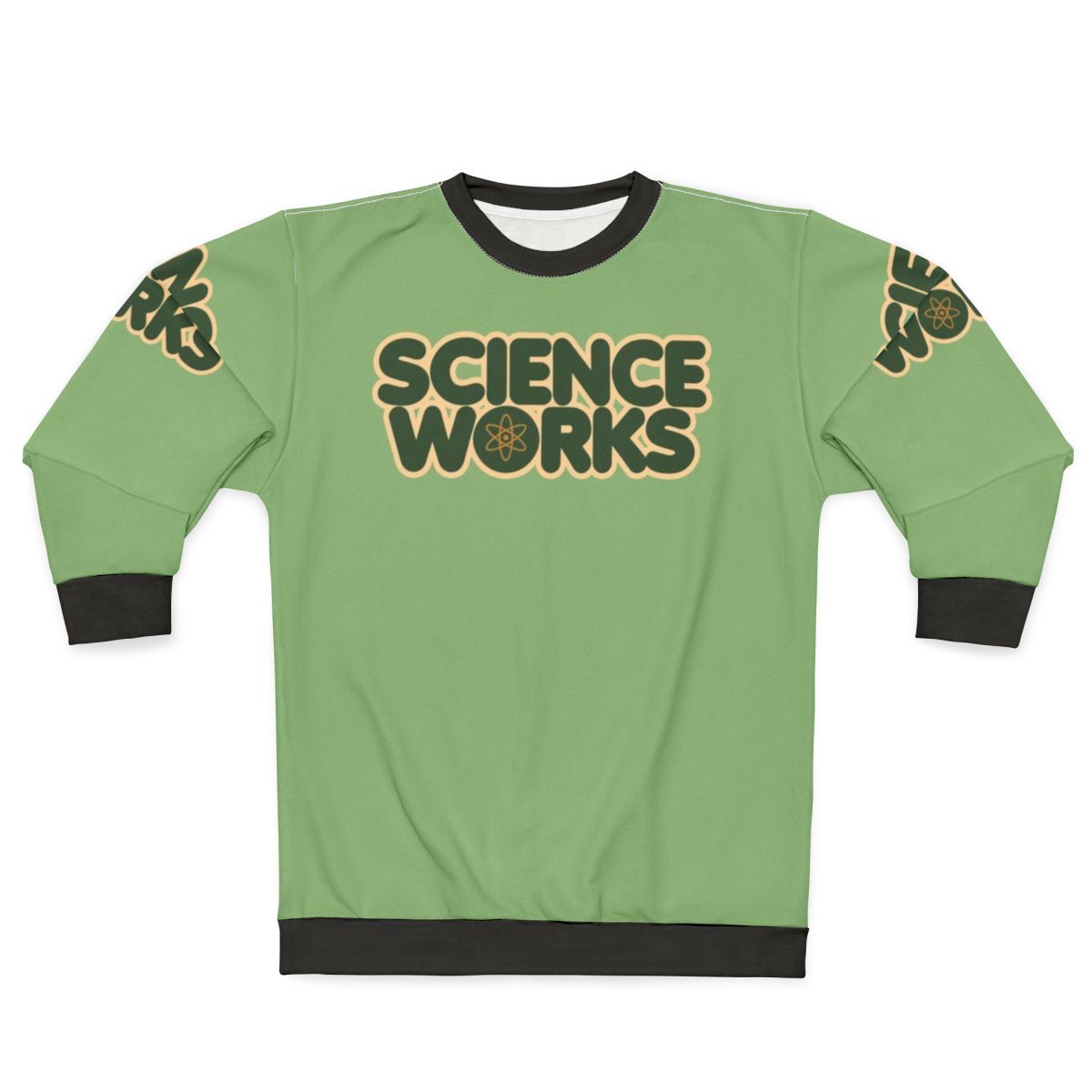 Science Works Sweatshirt, featuring a design for science enthusiasts and climate change awareness