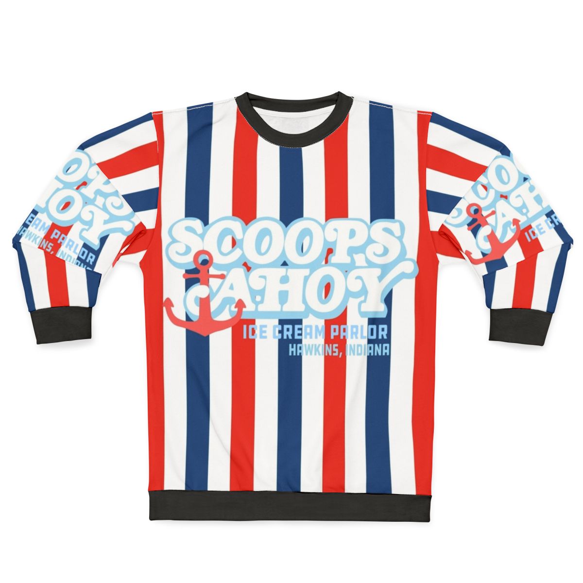 Scoops Ahoy Ice Cream Sweatshirt - Stranger Things Inspired Retro 80s Netflix Hoodie