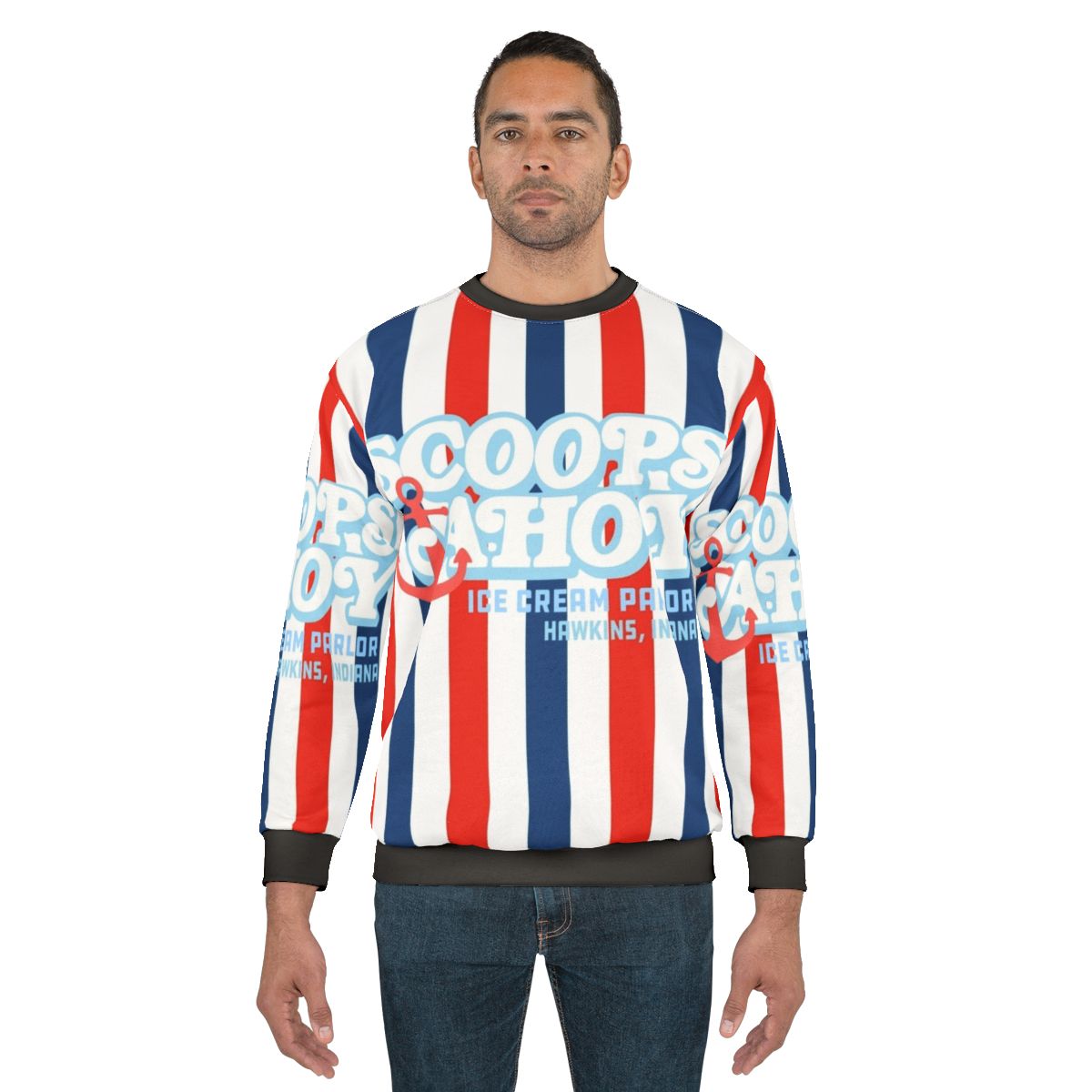 Scoops Ahoy Ice Cream Sweatshirt - Stranger Things Inspired Retro 80s Netflix Hoodie