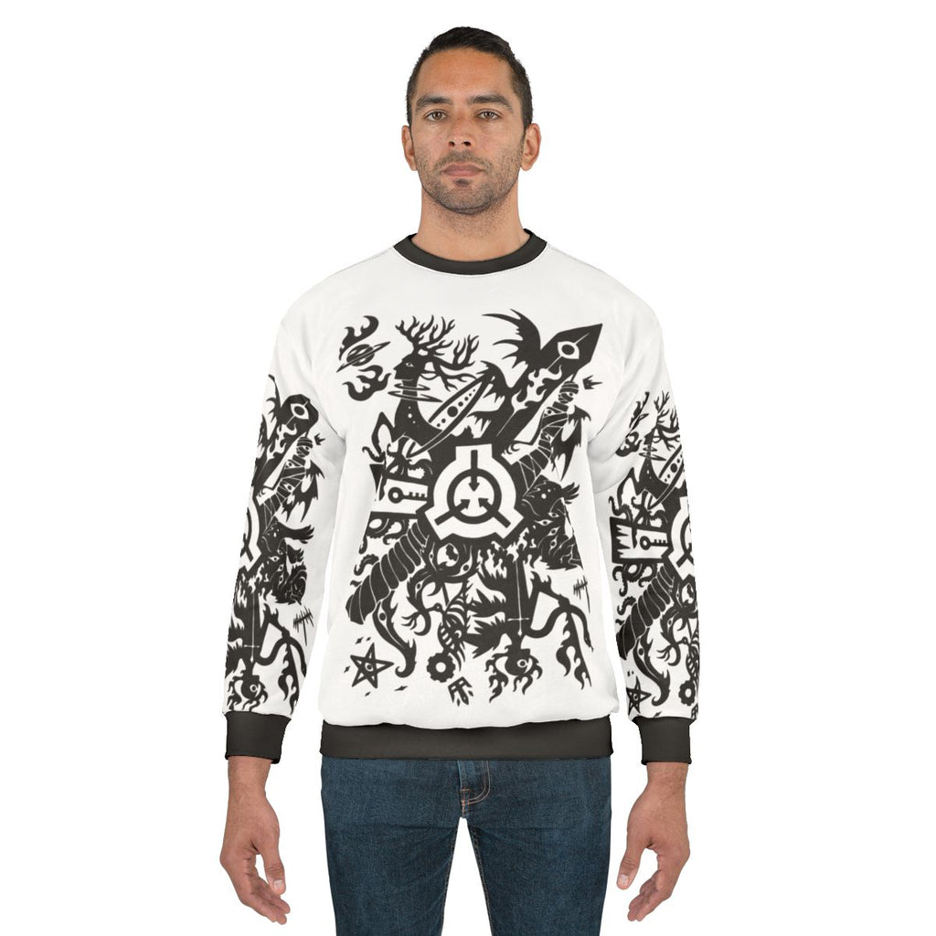 SCP Foundation Sweatshirt featuring the iconic "Secure, Contain, Protect" logo